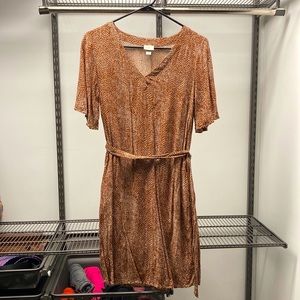 Fall Snakeskin Dress Brown Bell Sleeve Target A New Day XS